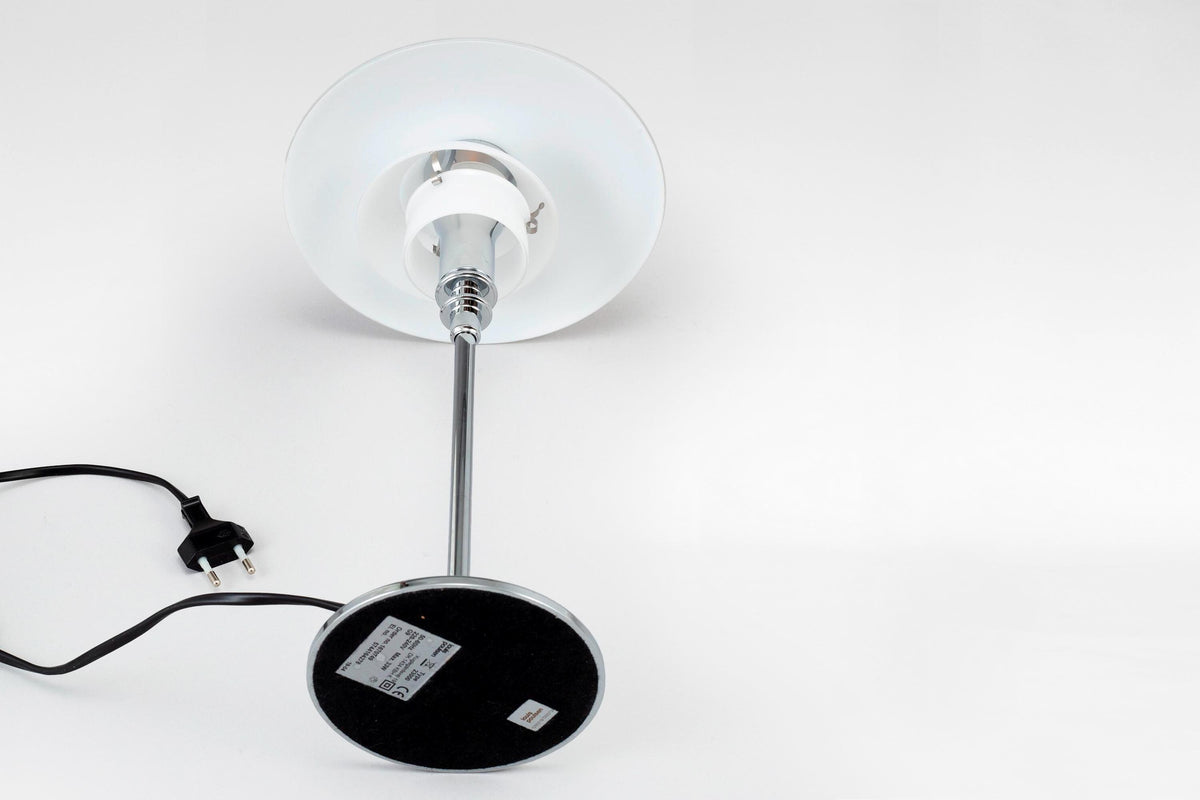 PH 3/4 Table Lamp in Opal Glass & Chrome by Poul Henningsen for Louis Poulsen, 1920s Design