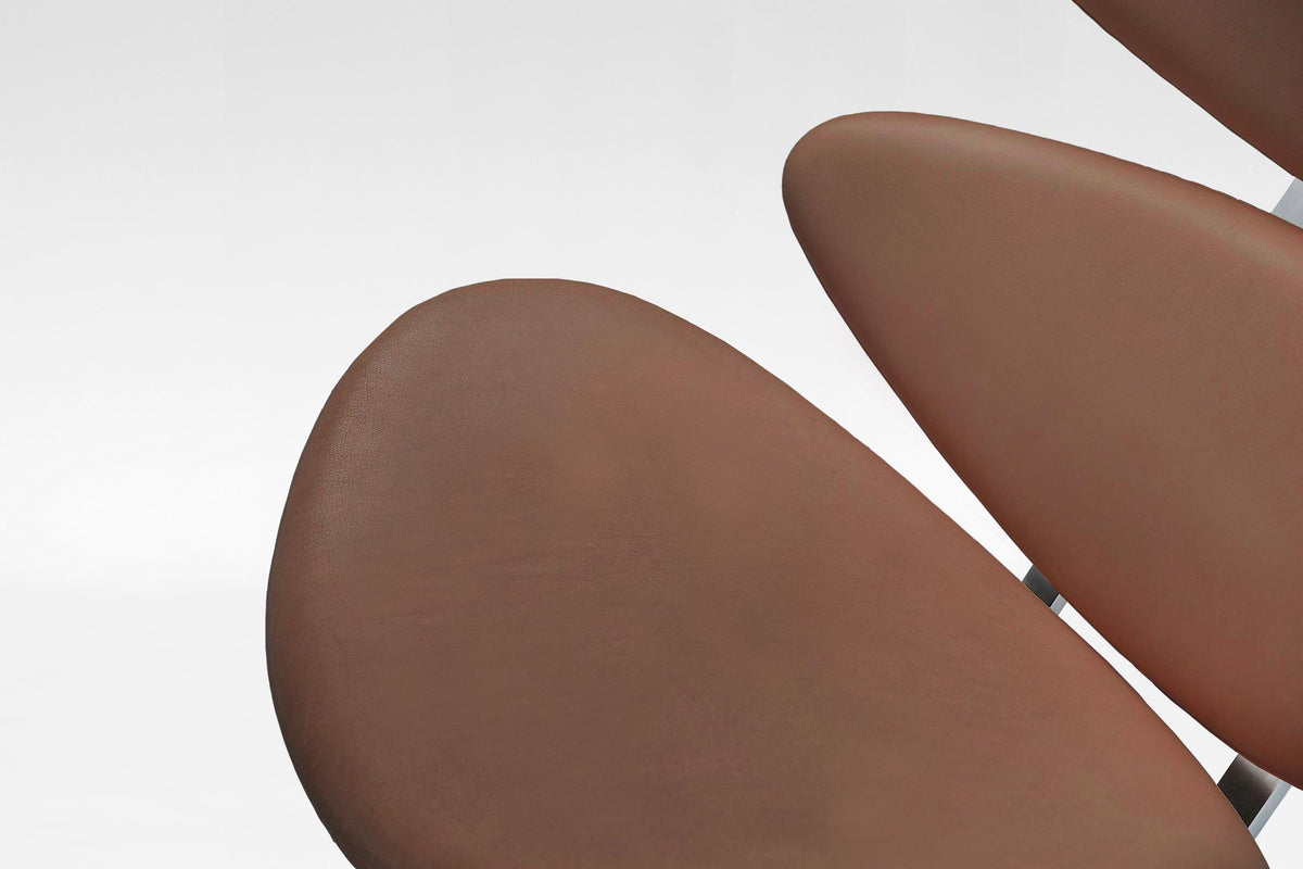 EJ5 Corona Lounge Chairs in Cognac Leather & Steel by Poul M. Volther for Erik Jørgensen, 1960s, Set of 2