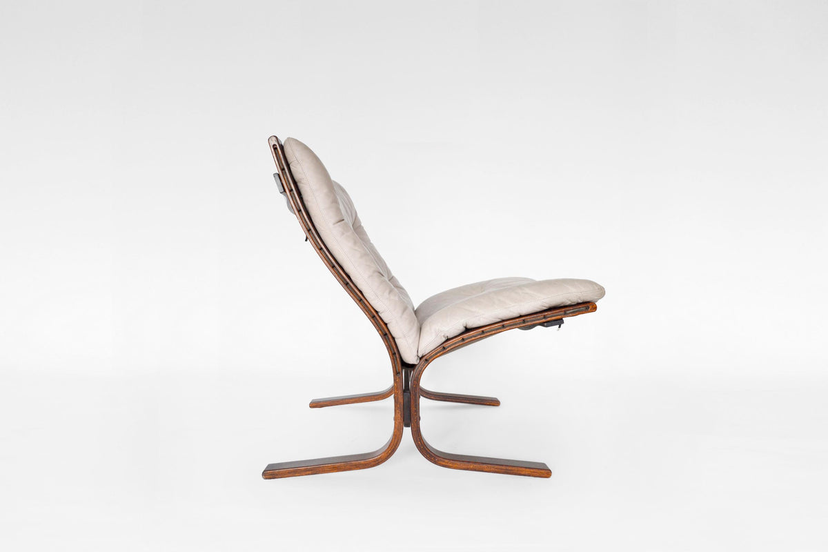 Siesta Lounge Chair in Black Leather & Bent Plywood by Ingmar Relling for Westnofa, 1970s