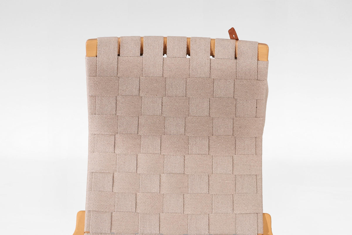 Pernilla Lounge Chair & Ottoman in Canvas & Bent Plywood by Bruno Mathsson for DUX, 1960s