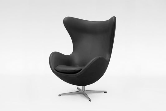 Egg Chair 3316 in Black Leather & Chrome by Arne Jacobsen for Fritz Hansen, 1958