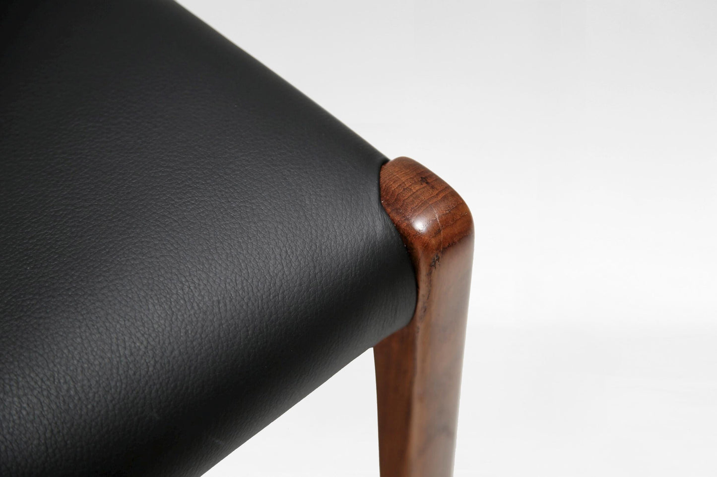 Vintage Teak Leather Niels Otto Møller Model 71 Dining Chairs J.L. Møller Mobelfabrik Denmark 1960s Set of 4  Mid Century Modern Design