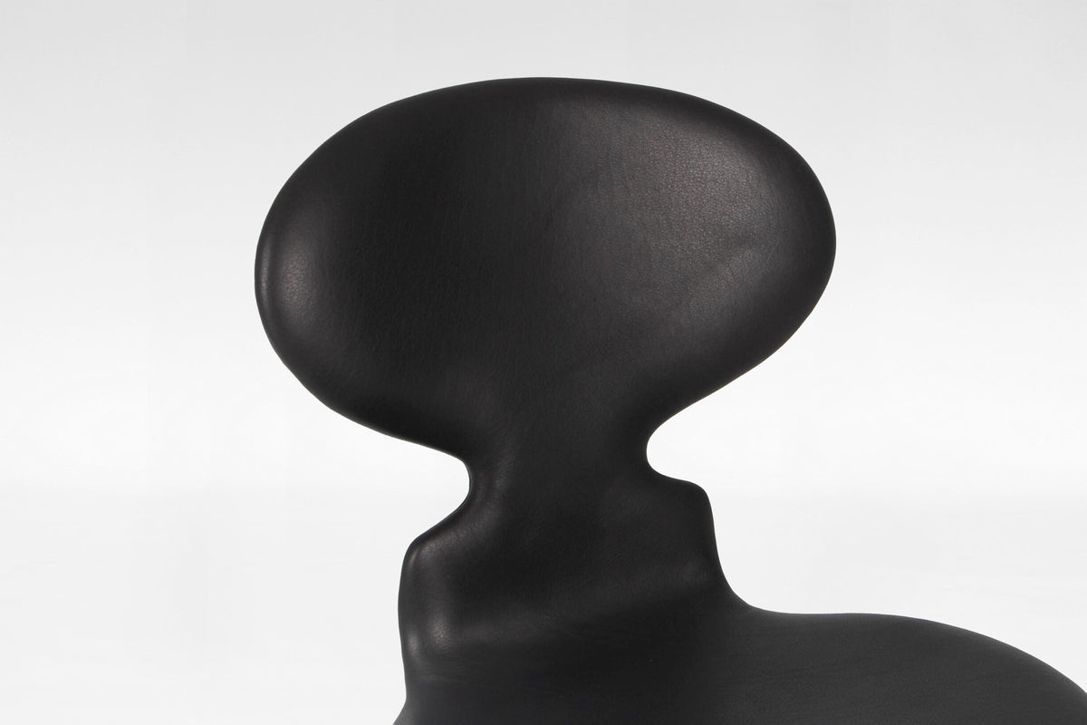 Ant Dining Chairs in Black Leather & Chrome by Arne Jacobsen for Fritz Hansen, 1960s, Set of 4