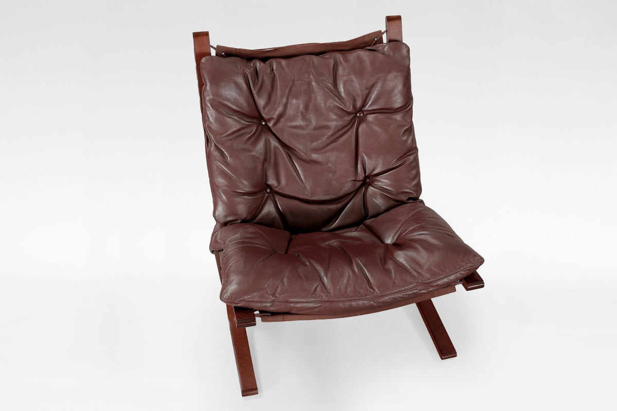 Siesta Lounge Chairs in Dark Brown Leather & Plywood by Ingmar Relling for Westnofa, 1970s, Set of 2
