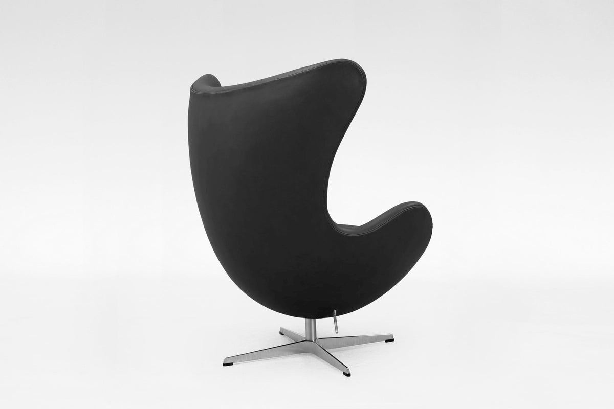 Egg Chair 3316 in Black Leather & Chrome by Arne Jacobsen for Fritz Hansen, 1958
