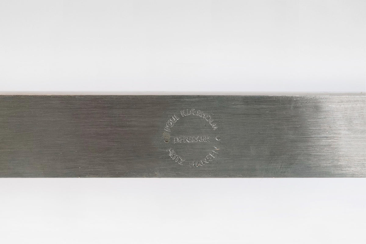 PK61 Coffee Table in Brushed Steel & Glass by Poul Kjærholm for Fritz Hansen, 1960s
