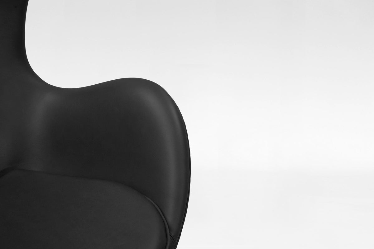 Egg Chair 3316 in Black Leather & Chrome by Arne Jacobsen for Fritz Hansen, 1958