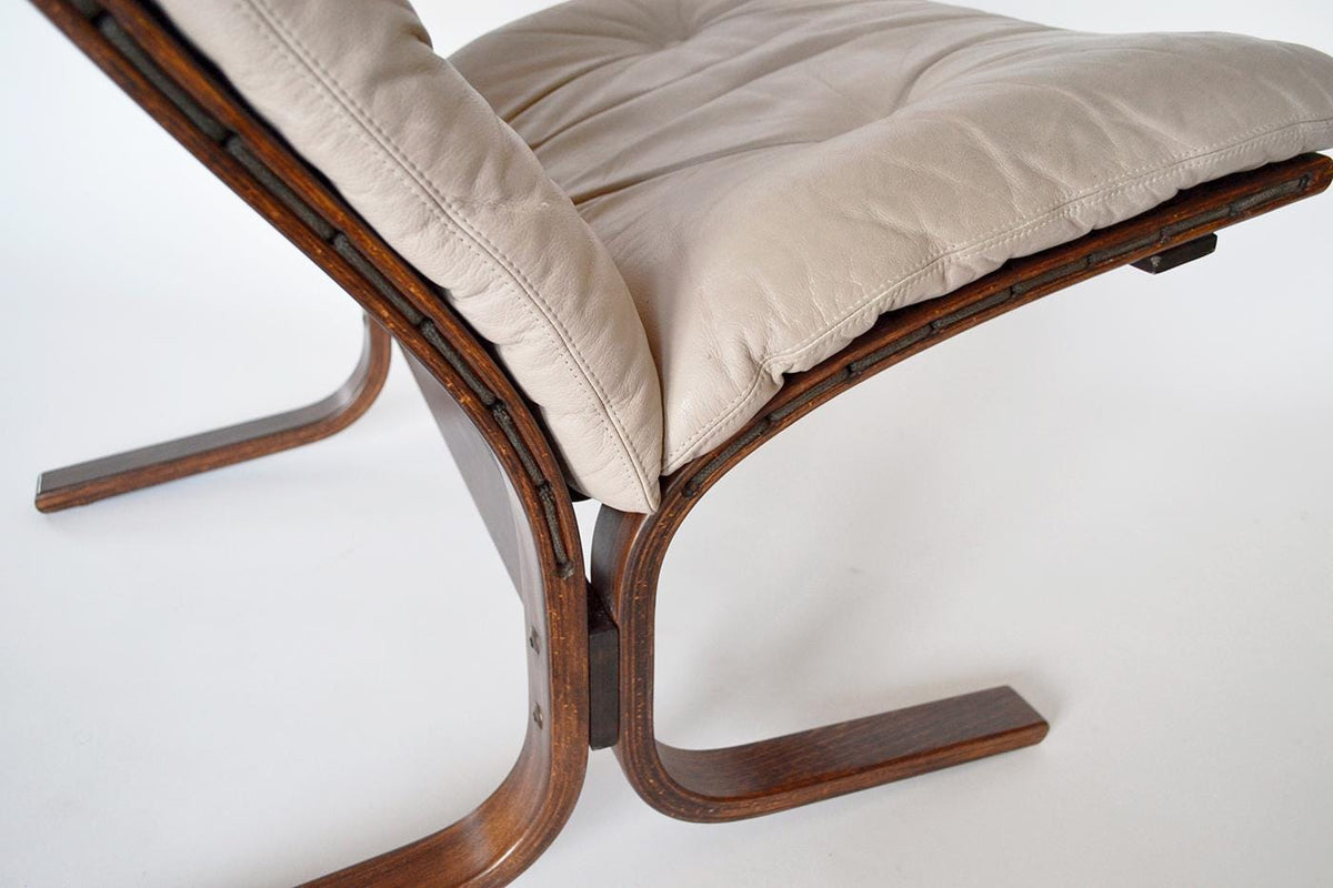 Siesta Lounge Chair in Black Leather & Bent Plywood by Ingmar Relling for Westnofa, 1970s