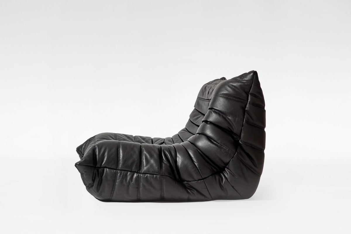Togo Lounge Chair in Black Leather & Foam by Michel Ducaroy for Ligne Roset, 1970s