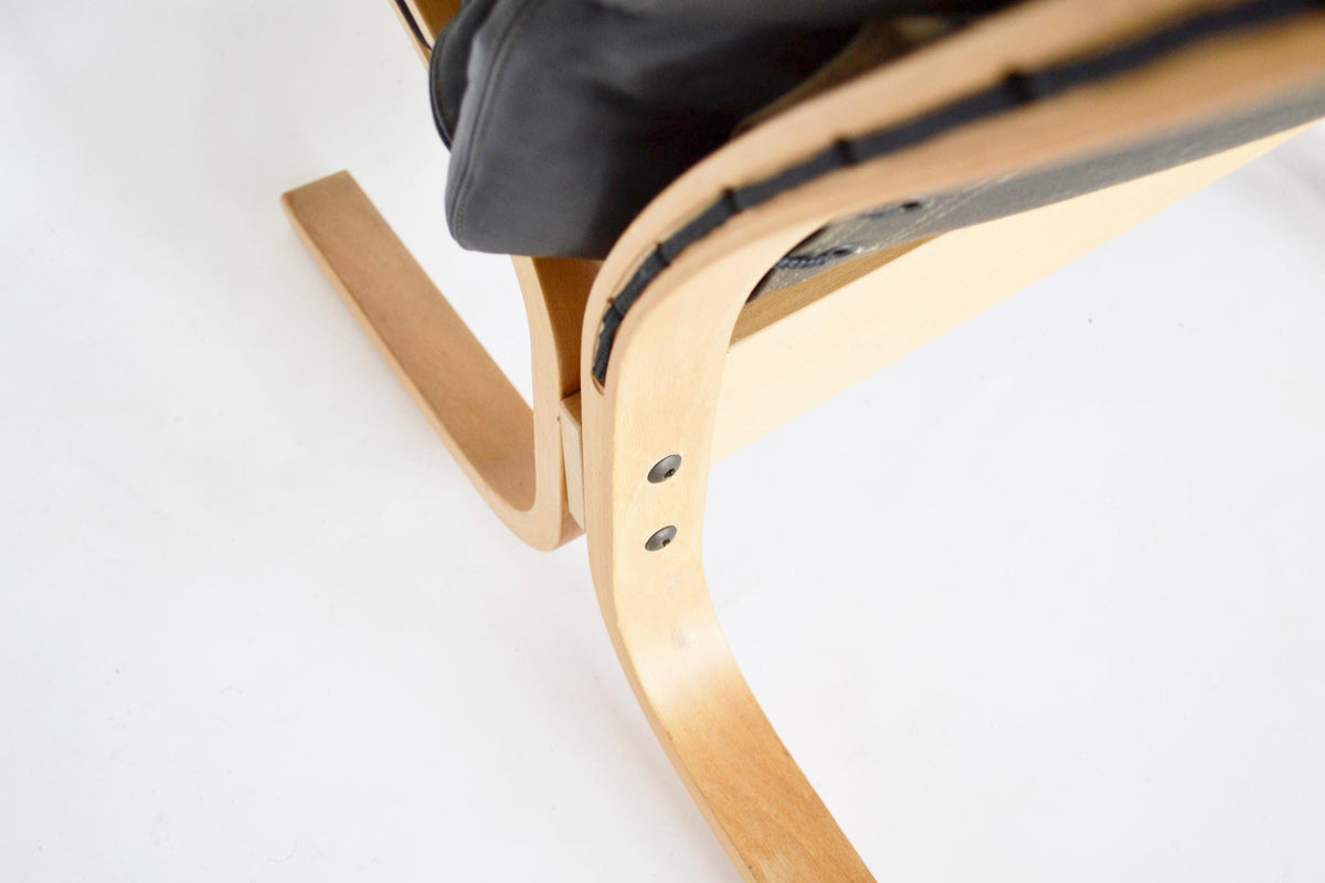 Siesta Lounge Chairs in Black Leather & Bent Plywood by Ingmar Relling for Westnofa 1970s, Set of 2