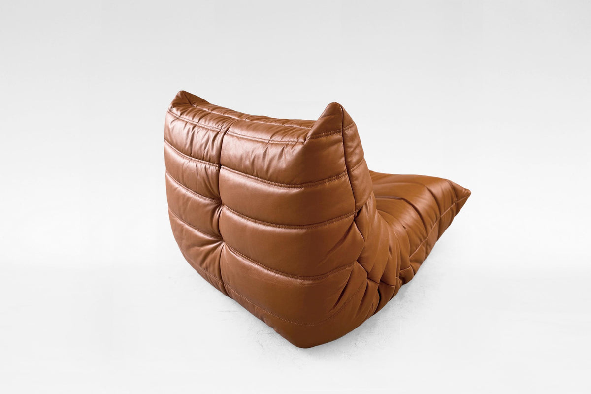 Togo Lounge Chair in Cognac Leather & Foam by Michel Ducaroy for Ligne Roset, 1970s