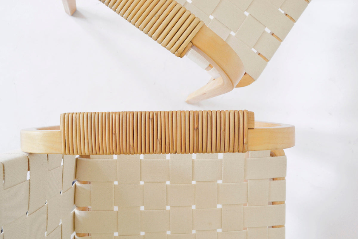 Model 45 Dining Chairs in Bent plywood & Webbing by Alvar Aalto for Artek, 1940s, Set of 4