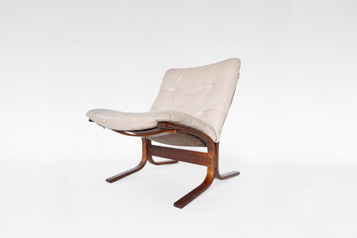 Siesta Lounge Chair in Black Leather & Bent Plywood by Ingmar Relling for Westnofa, 1970s