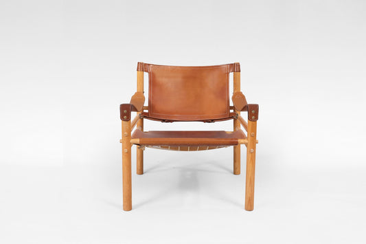 Sirocco Safari Lounge Chair in Cognac Leather by Arne Norell for Arne Norell AB, 1960s