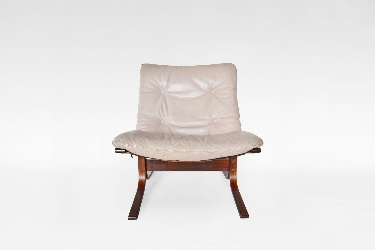 Siesta Lounge Chair in Black Leather & Bent Plywood by Ingmar Relling for Westnofa, 1970s