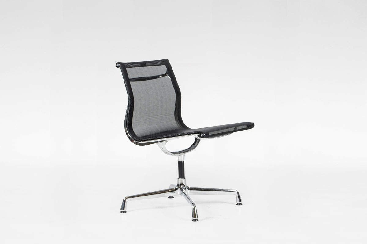 EA 107 Aluminium Group Office Chair in Chrome & Black Mesh by Charles & Ray Eames for Vitra, 2005