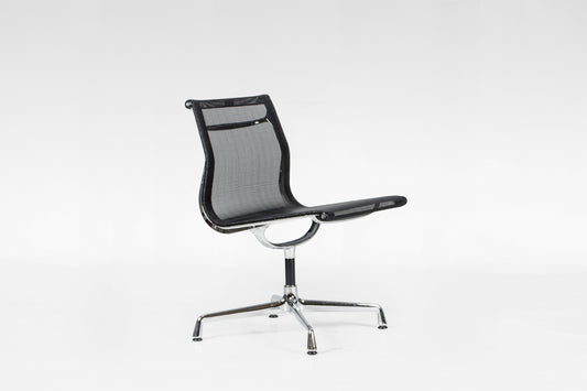 EA 107 Aluminium Group Office Chair in Chrome & Black Mesh by Charles & Ray Eames for Vitra, 2005
