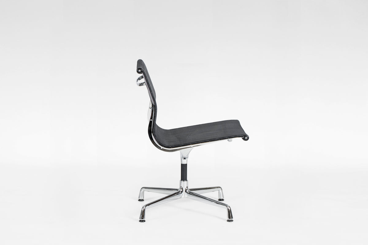 EA 107 Aluminium Group Office Chair in Chrome & Black Mesh by Charles & Ray Eames for Vitra, 2005