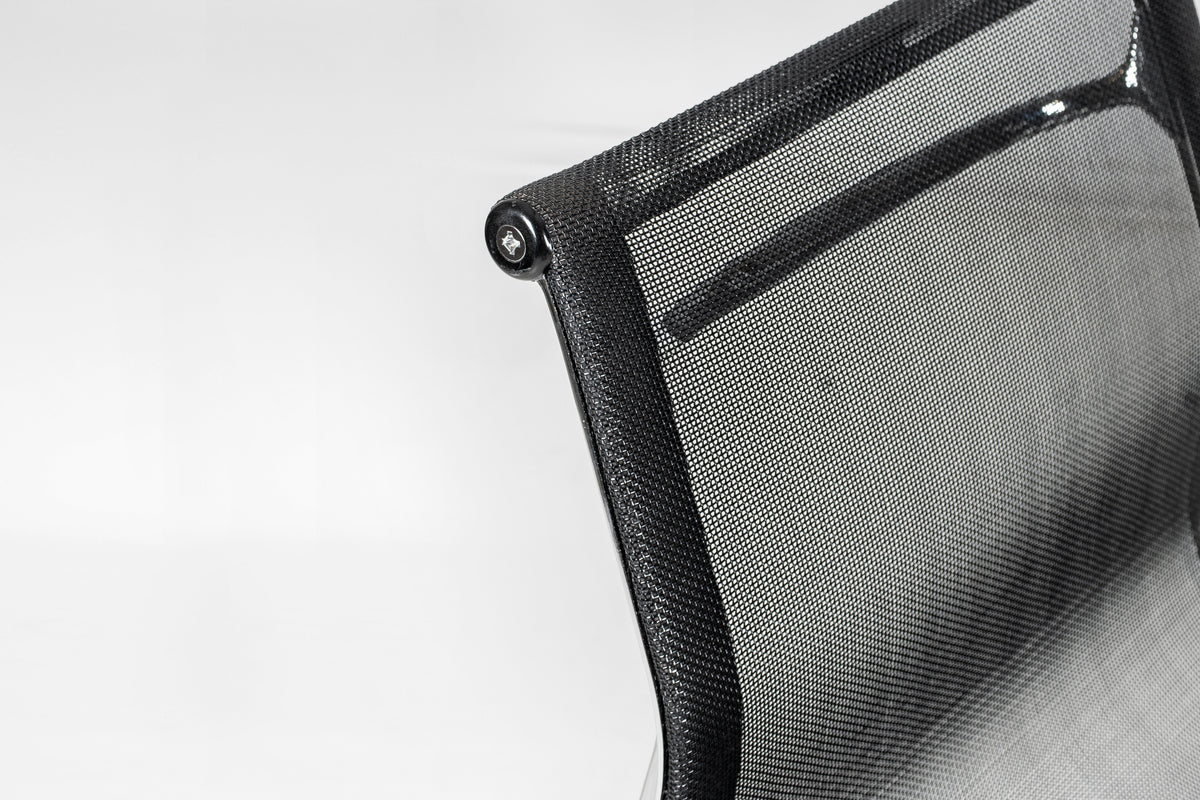 EA 107 Aluminium Group Office Chair in Chrome & Black Mesh by Charles & Ray Eames for Vitra, 2005