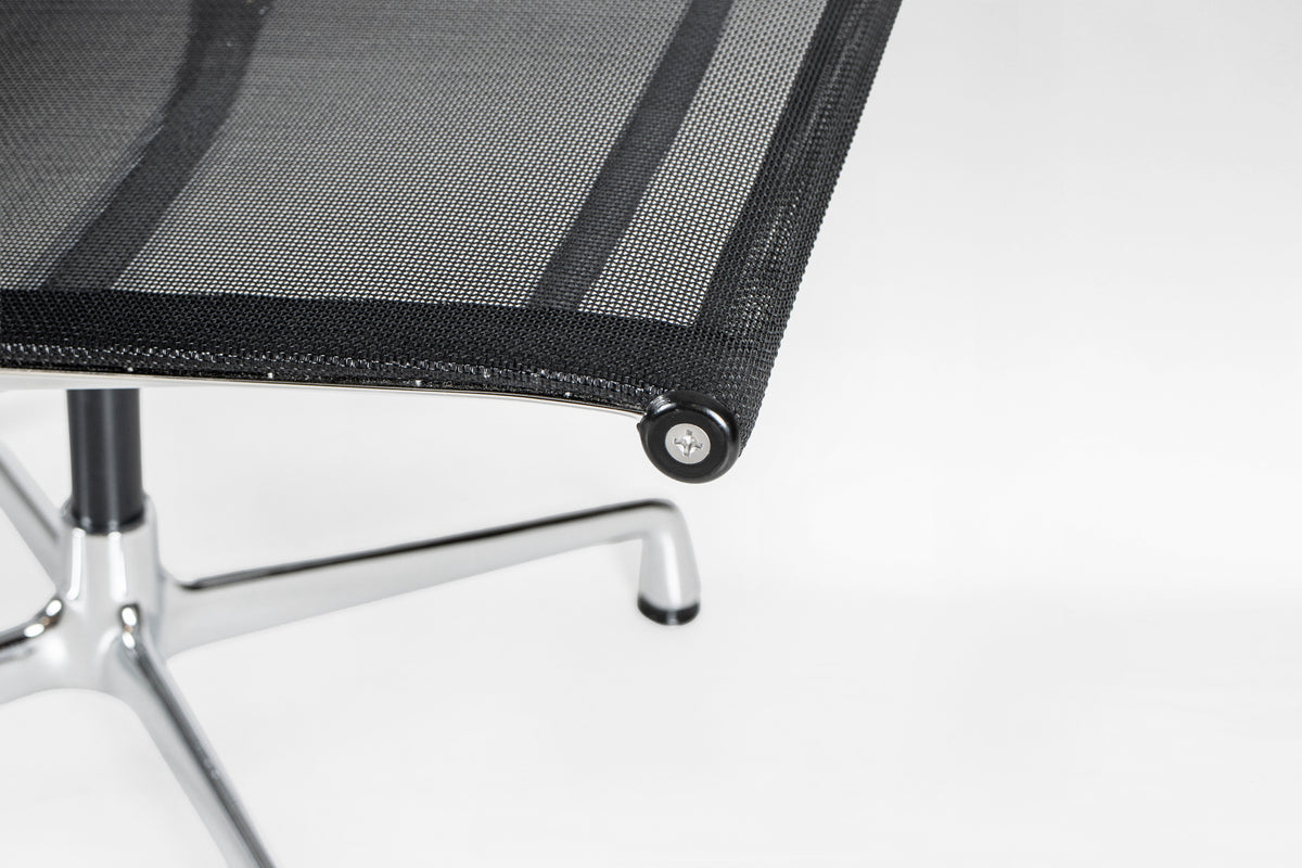 EA 107 Aluminium Group Office Chair in Chrome & Black Mesh by Charles & Ray Eames for Vitra, 2005