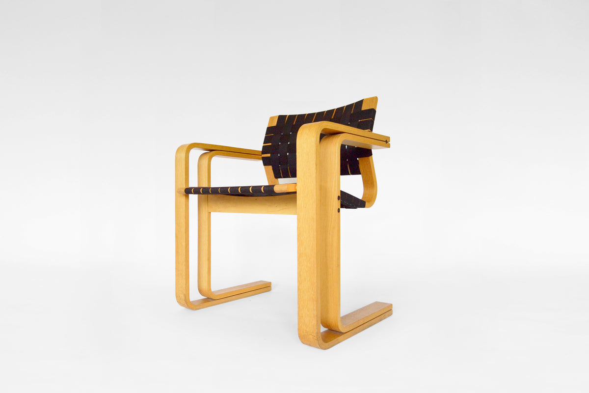 Model 5531 Armchair in Textile Webbing & Beech Plywood by Rud Thygesen & Johnny Sørensen for Magnus Olesen, 1970s