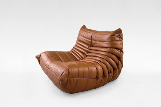 Togo Lounge Chair in Cognac Leather & Foam by Michel Ducaroy for Ligne Roset, 1970s