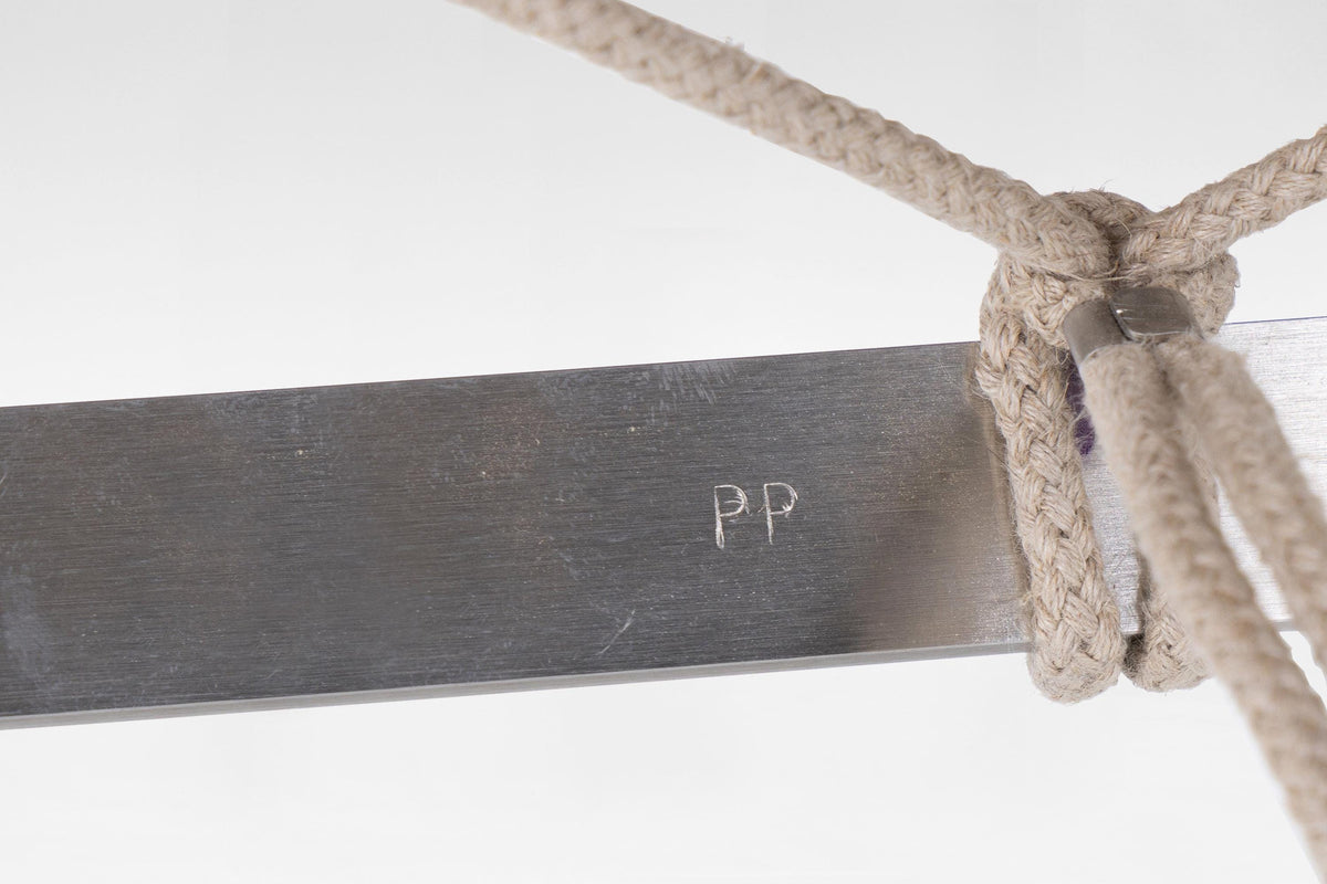 Flag Halyard Lounge Chair in Steel, Halyard Rope & Leather by Hans J. Wegner for PP Møbler, 1960s