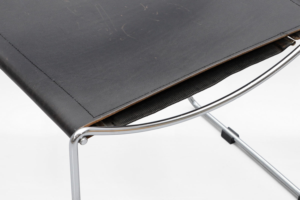 Alias Dining Chairs in Black Leather & Chrome by Giandomenico Belotti for Alias, 1980s, Set of 4