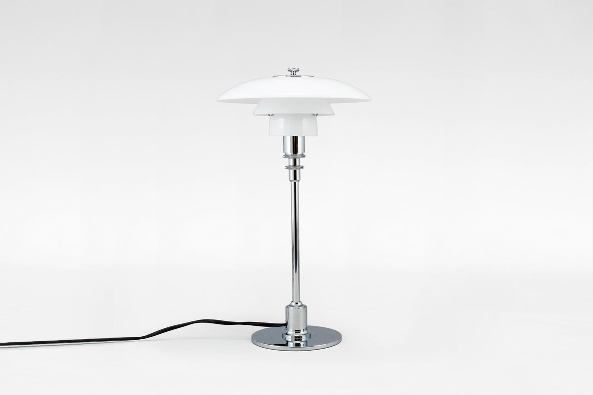 PH 3/4 Table Lamp in Opal Glass & Chrome by Poul Henningsen for Louis Poulsen, 1920s Design