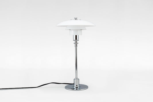 PH 3/4 Table Lamp in Opal Glass & Chrome by Poul Henningsen for Louis Poulsen, 1920s Design