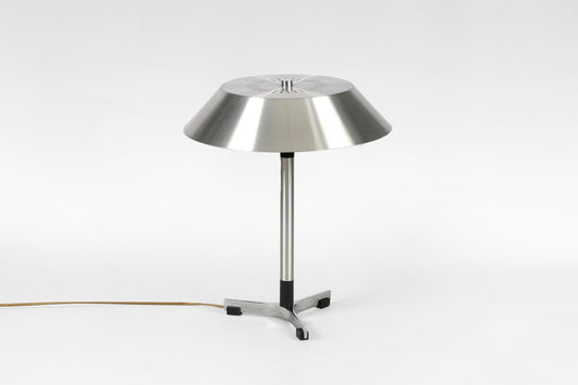 President Table Lamp in Aluminium & Chrome by Jo Hammerborg for Fog & Mørup, 1960s