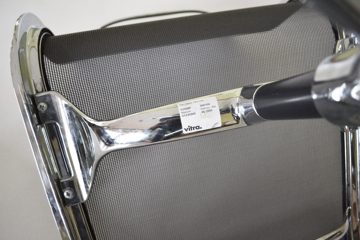 EA 107 Aluminium Group Office Chair in Chrome & Black Mesh by Charles & Ray Eames for Vitra, 2005